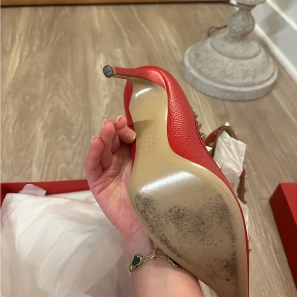 Valentino Garavani Studded Red Heels - Picture 7 of 12